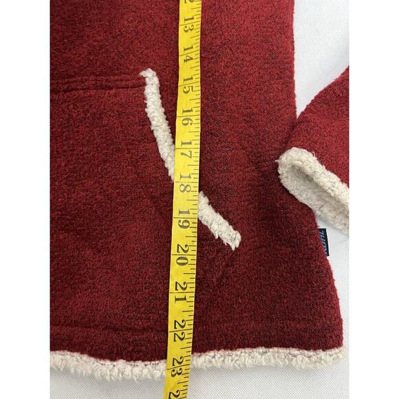 KUHL Apres Hoodie Woman’s Large Full Zip Alfpaca Fleece Shearling Jacket Red - Picture 8 of 9